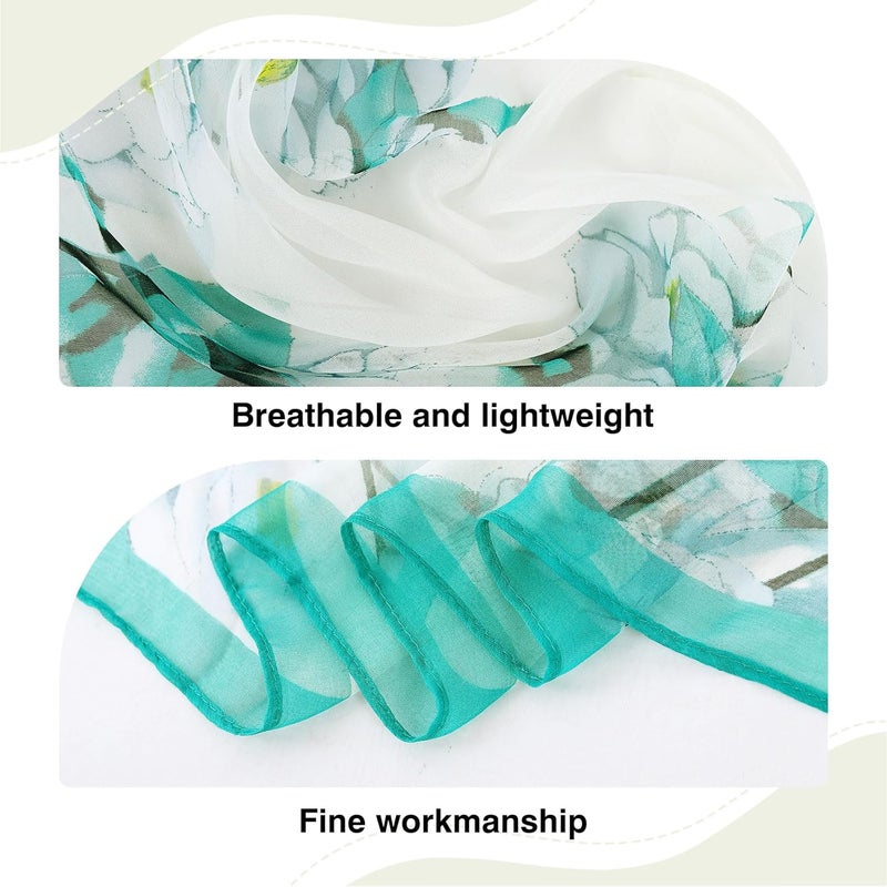 E-Clover Herebuy - Unique Women's Floral Scarves: Chiffon Flowers & Birds Printed Scarf - Image 2